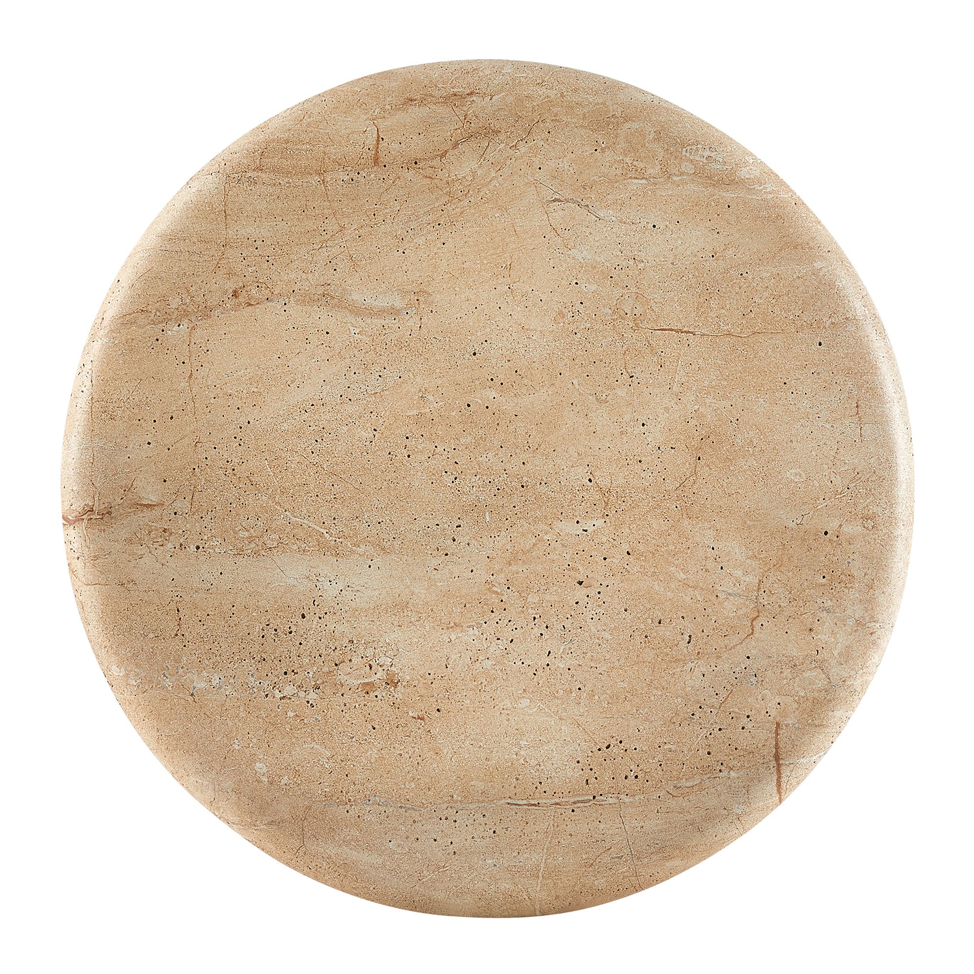 Tori 20 Inch Round Indoor and Outdoor Patio Side Table - Travertine
