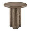 Tori 20 Inch Round Indoor and Outdoor Patio Side Table - Weathered Walnut
