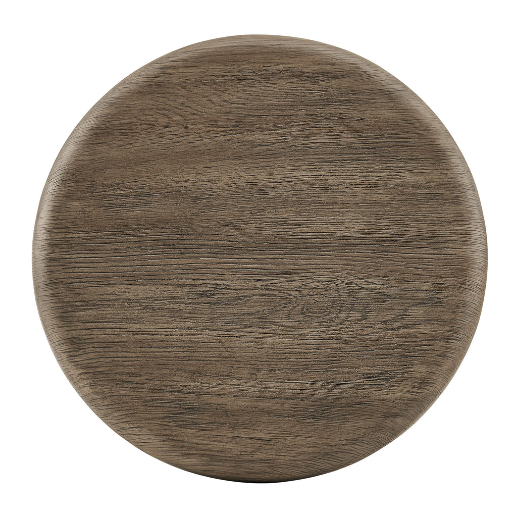 Tori 20 Inch Round Indoor and Outdoor Patio Side Table - Weathered Walnut