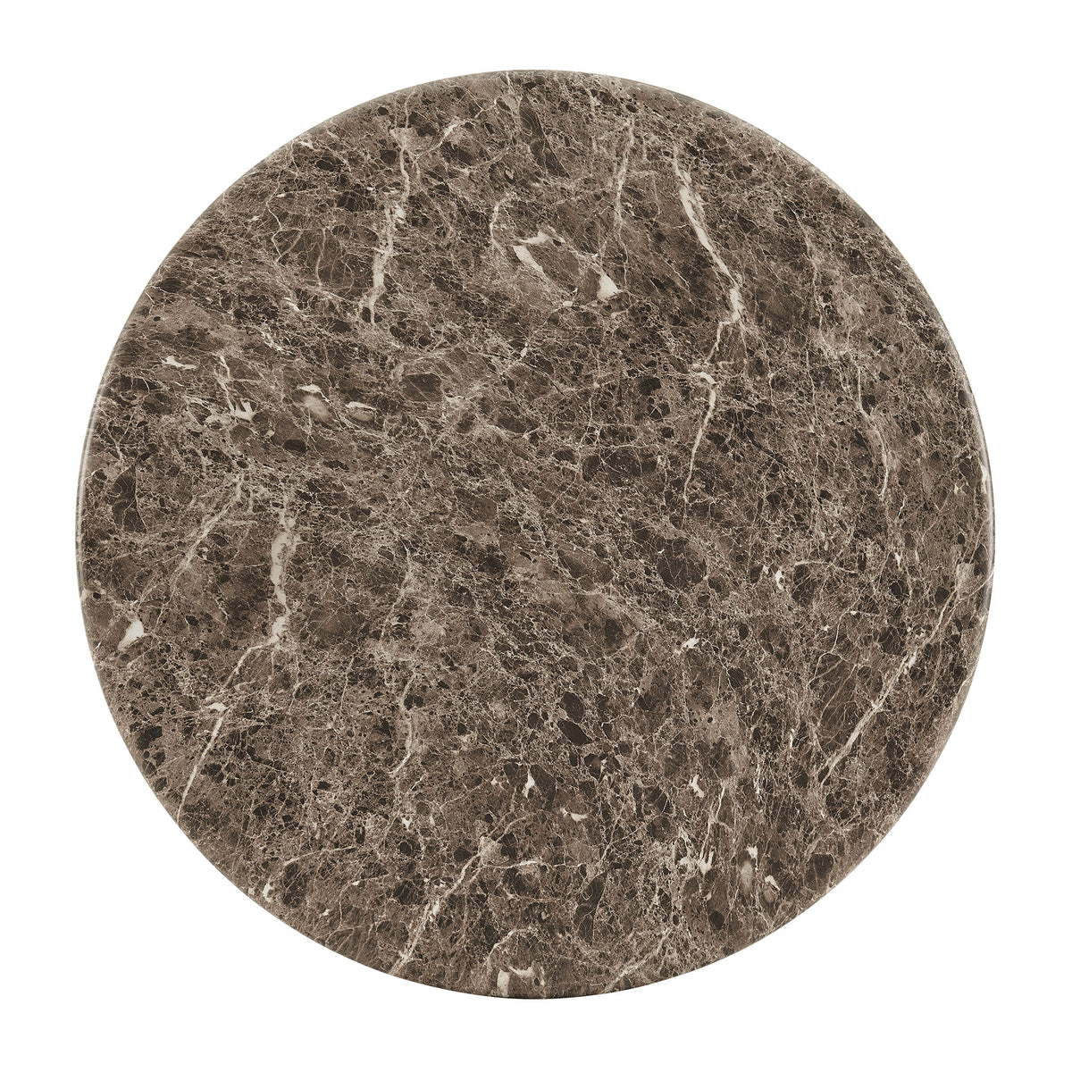 Pietra Indoor Outdoor Patio Round Coffee Table - Dark Emperador Marble