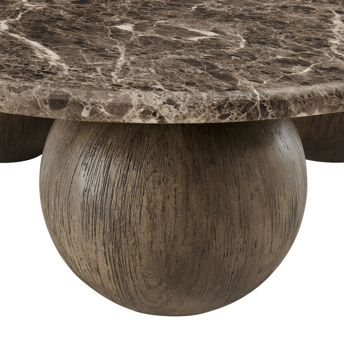 Pietra Indoor Outdoor Patio Round Coffee Table - Dark Emperador Marble