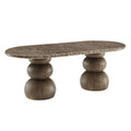 Pietra Indoor Outdoor Patio Oval Dining Table - Dark Emperador Marble