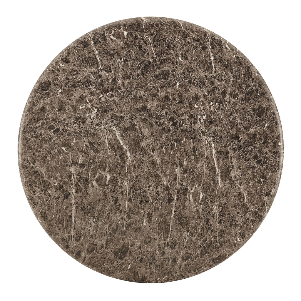 Pietra Indoor Outdoor Patio Round Dining Table - Dark Emperador Marble