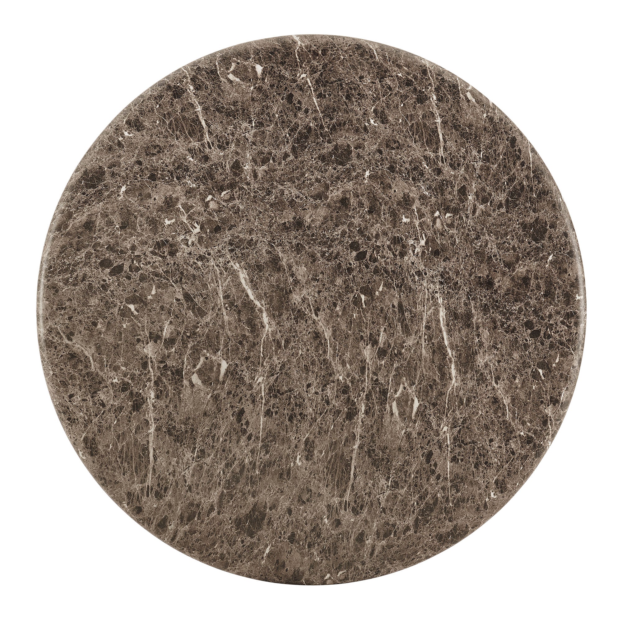 Pietra Indoor Outdoor Patio Round Dining Table - Dark Emperador Marble