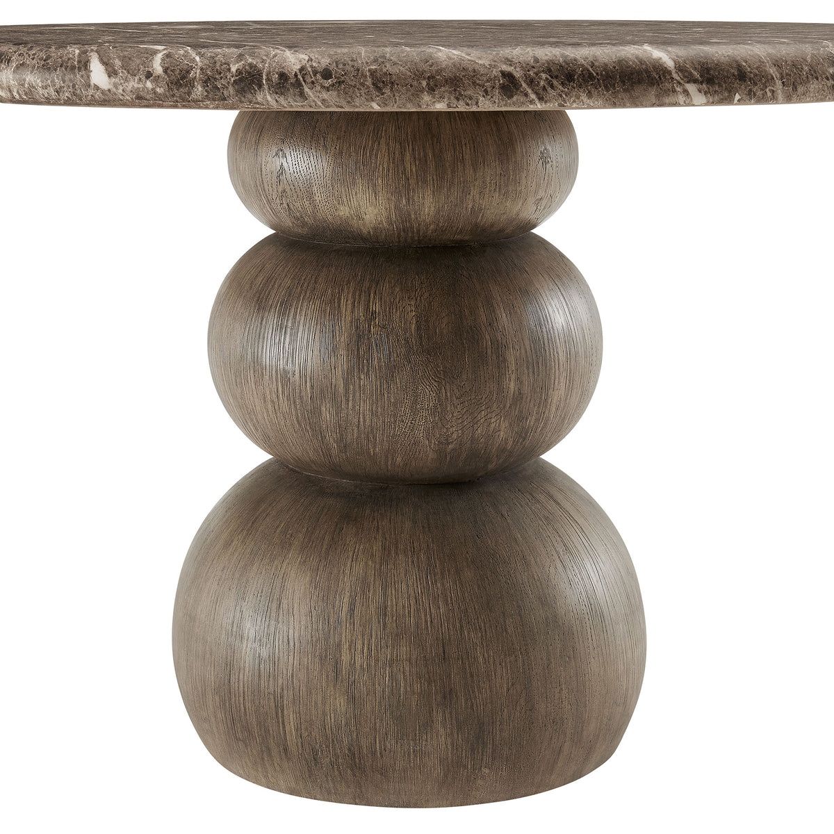 Pietra Indoor Outdoor Patio Round Dining Table - Dark Emperador Marble