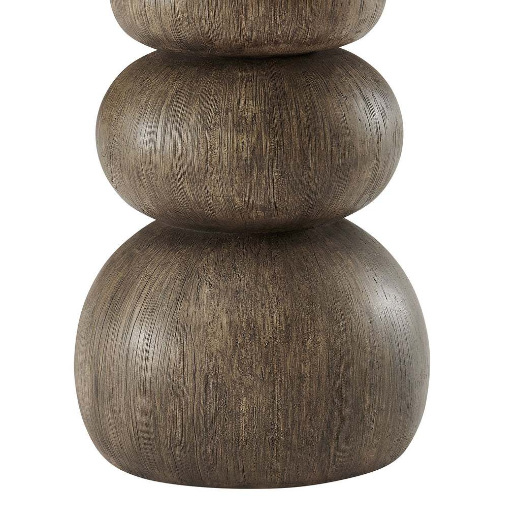 Pietra Indoor Outdoor Patio Round Side Table - Dark Emperador Marble