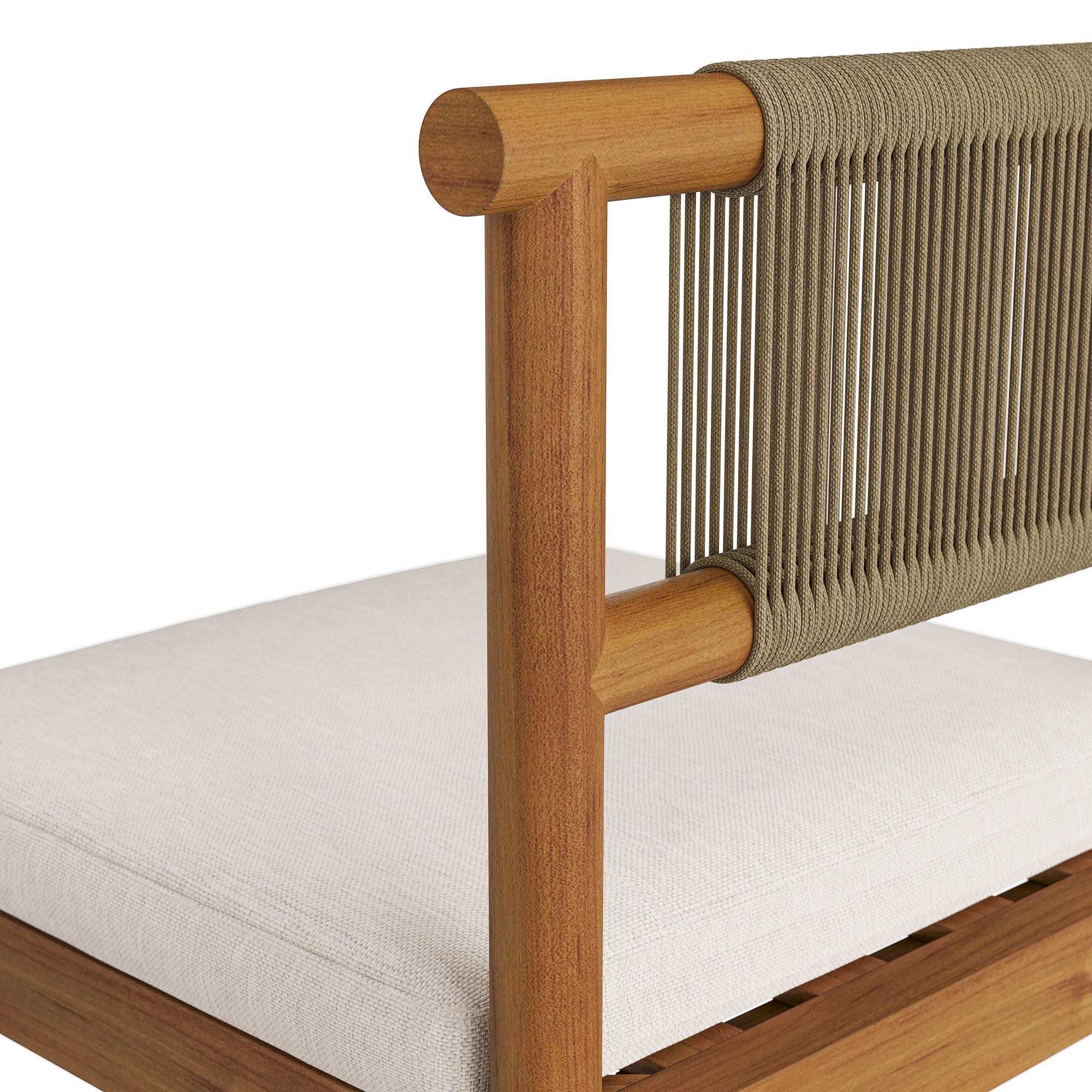 Eleni Outdoor Patio Teak Wood Bar Stools Set of 2 - Natural Sail