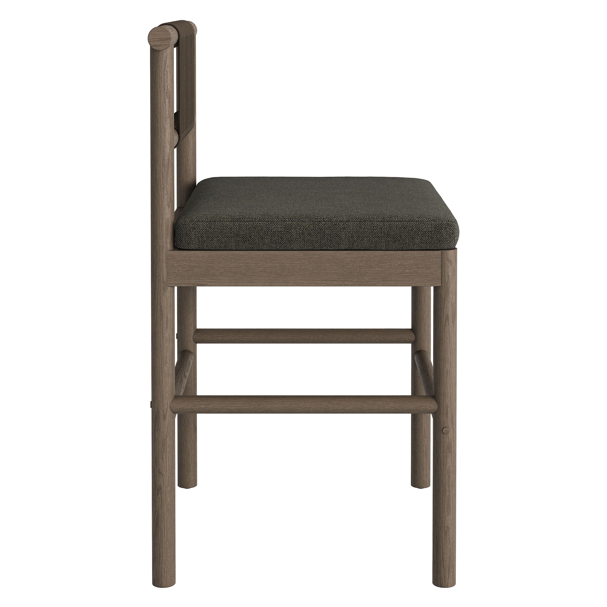 Eleni Outdoor Patio Teak Wood Counter Stools Set of 2 - Weathered Gray Flint