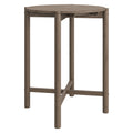 Eleni Round 35 Inch Outdoor Patio Teak Wood Round Bar Table - Weathered Gray Teak