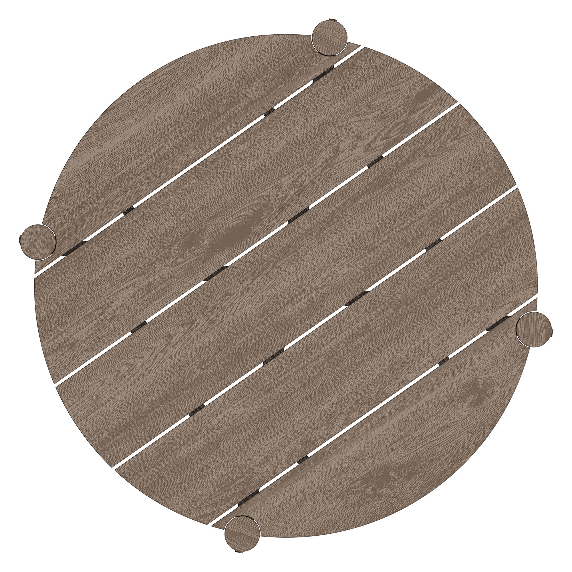Eleni Round 35 Inch Outdoor Patio Teak Wood Round Bar Table - Weathered Gray Teak