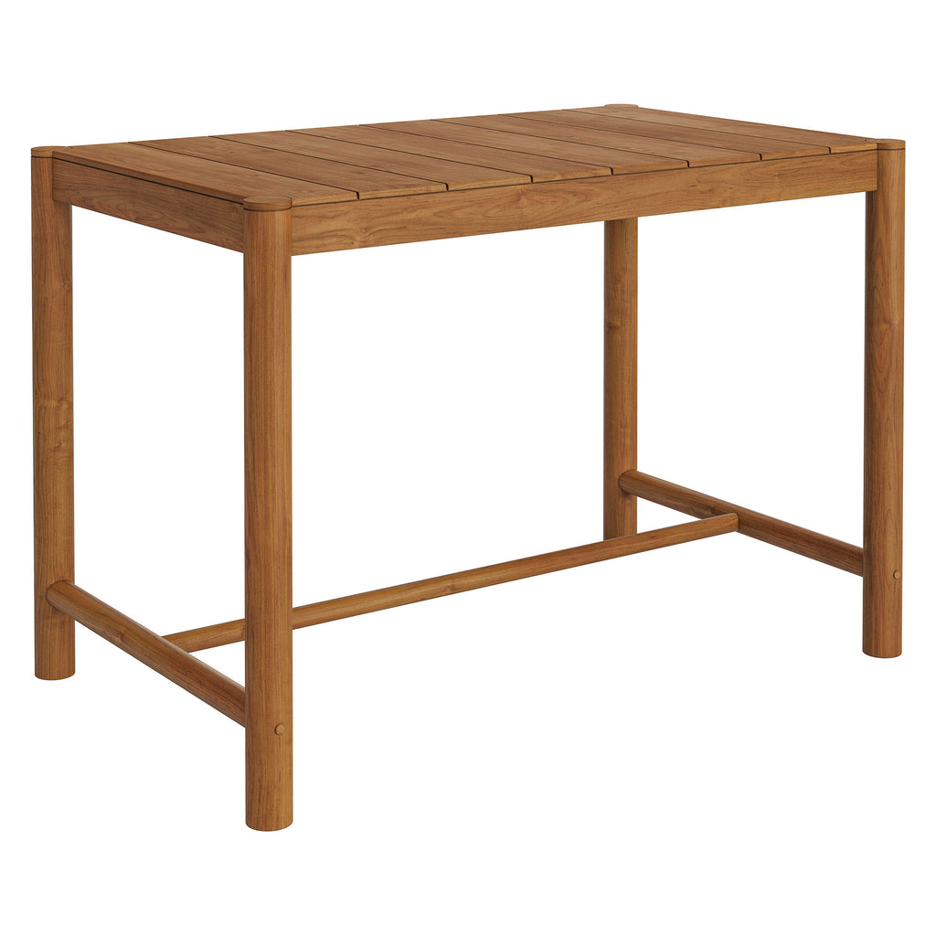 Eleni Rectangle 56-Inch Outdoor Patio Teak Wood Rectangular Bar Table - Natural