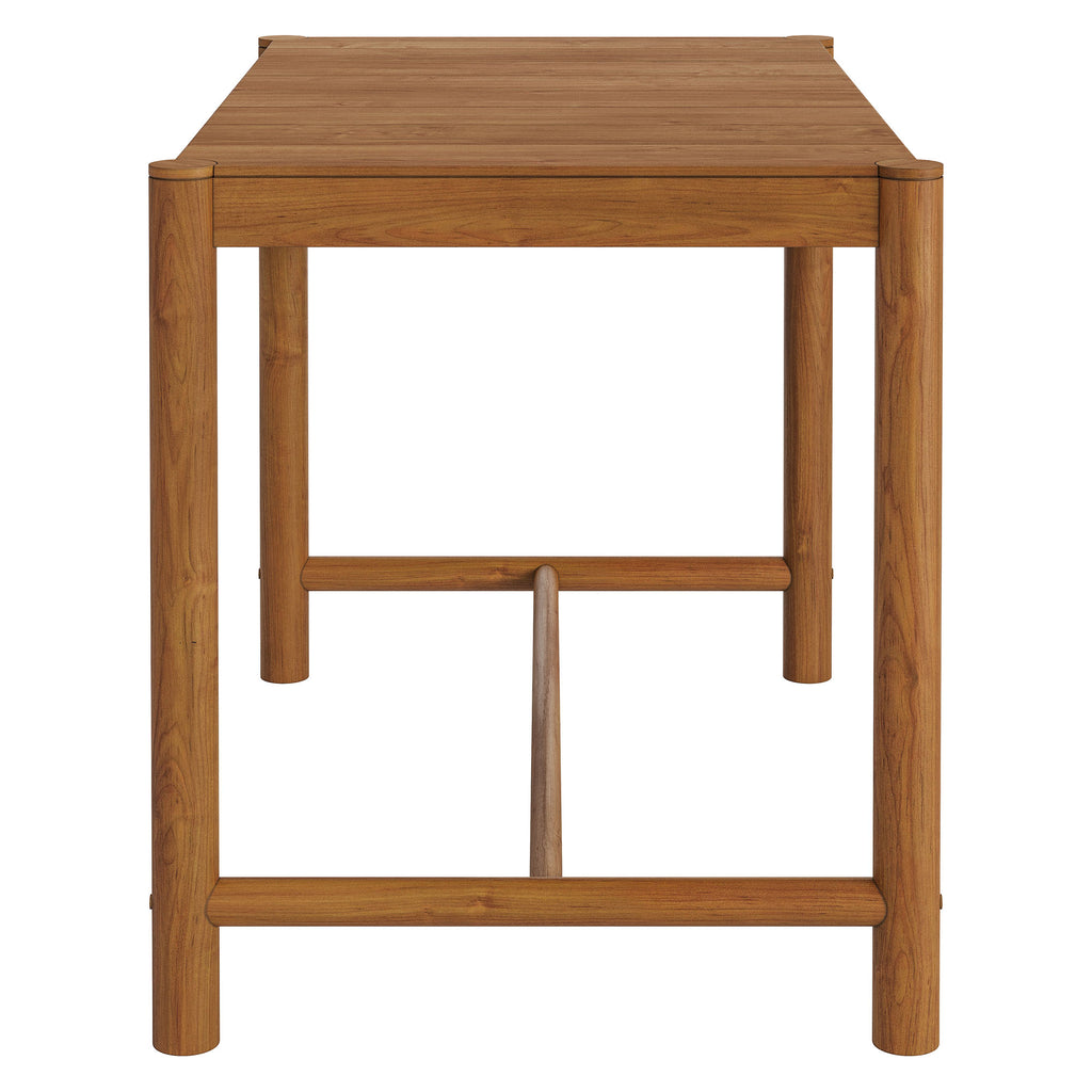 Eleni Rectangle 56-Inch Outdoor Patio Teak Wood Rectangular Bar Table - Natural