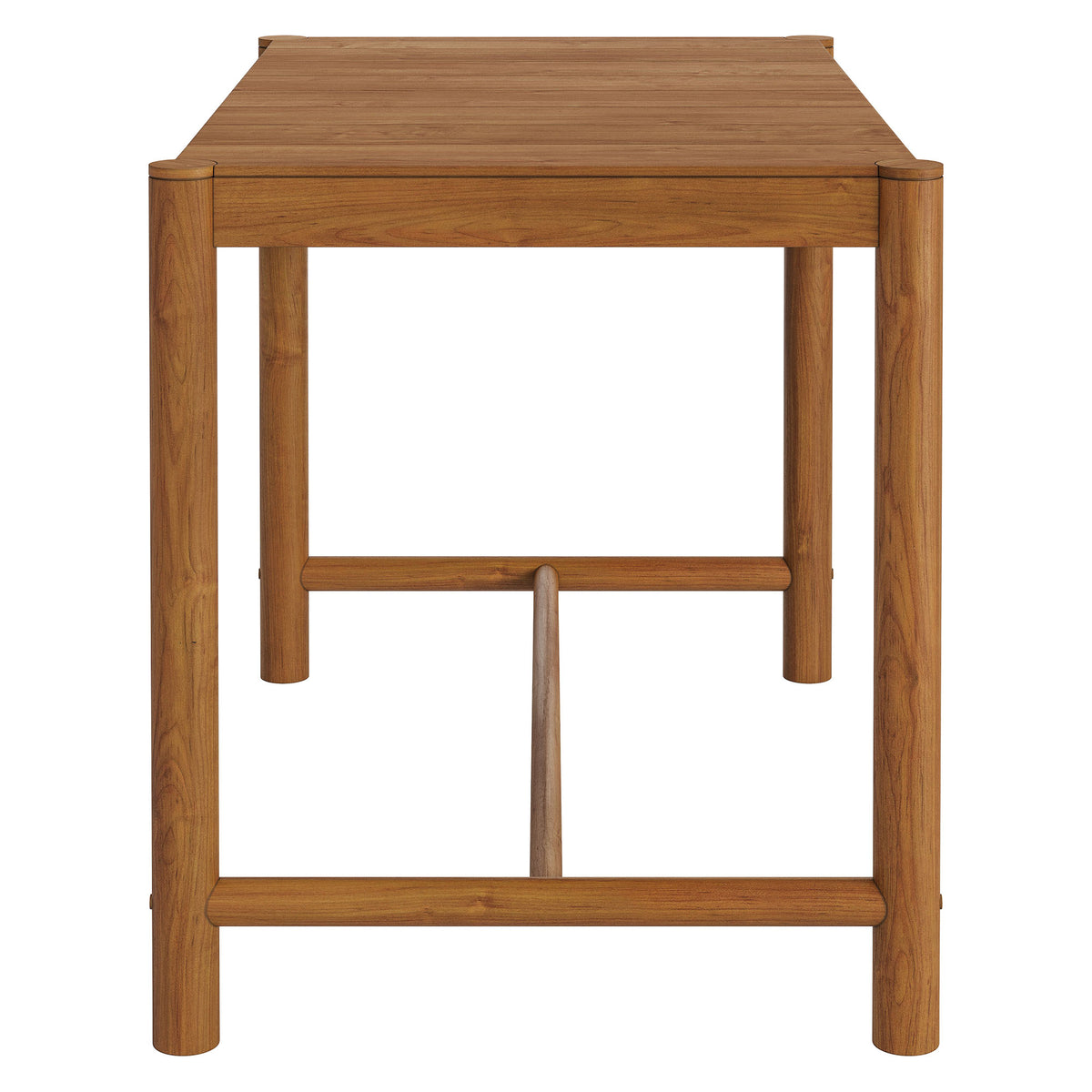 Eleni Rectangle 56-Inch Outdoor Patio Teak Wood Rectangular Bar Table - Natural