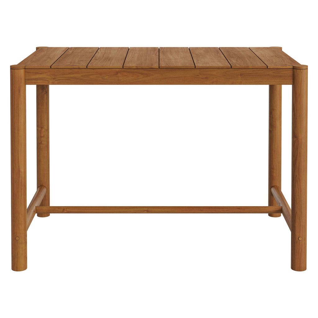 Eleni Rectangle 56-Inch Outdoor Patio Teak Wood Rectangular Bar Table - Natural