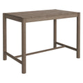 Eleni Rectangle 56-Inch Outdoor Patio Teak Wood Rectangular Bar Table - Weathered Gray Teak