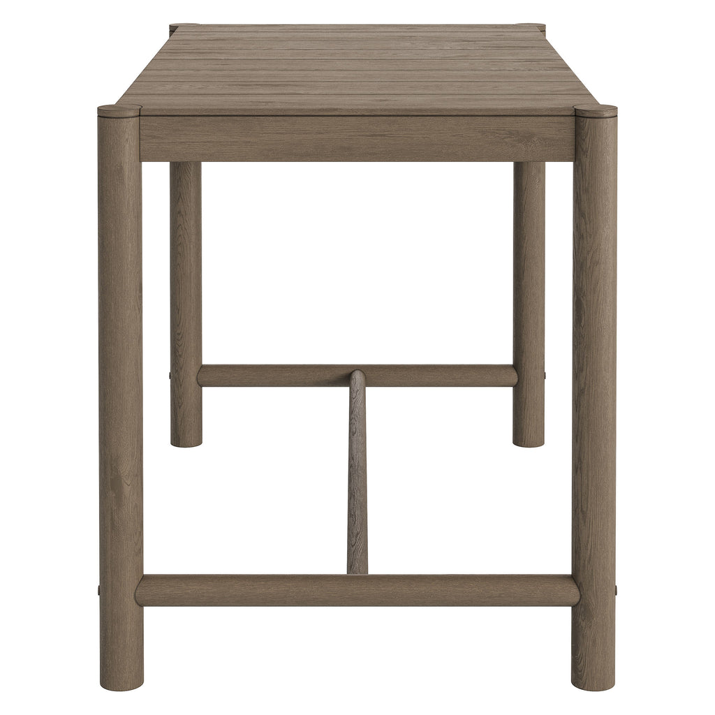 Eleni Rectangle 56-Inch Outdoor Patio Teak Wood Rectangular Bar Table - Weathered Gray Teak