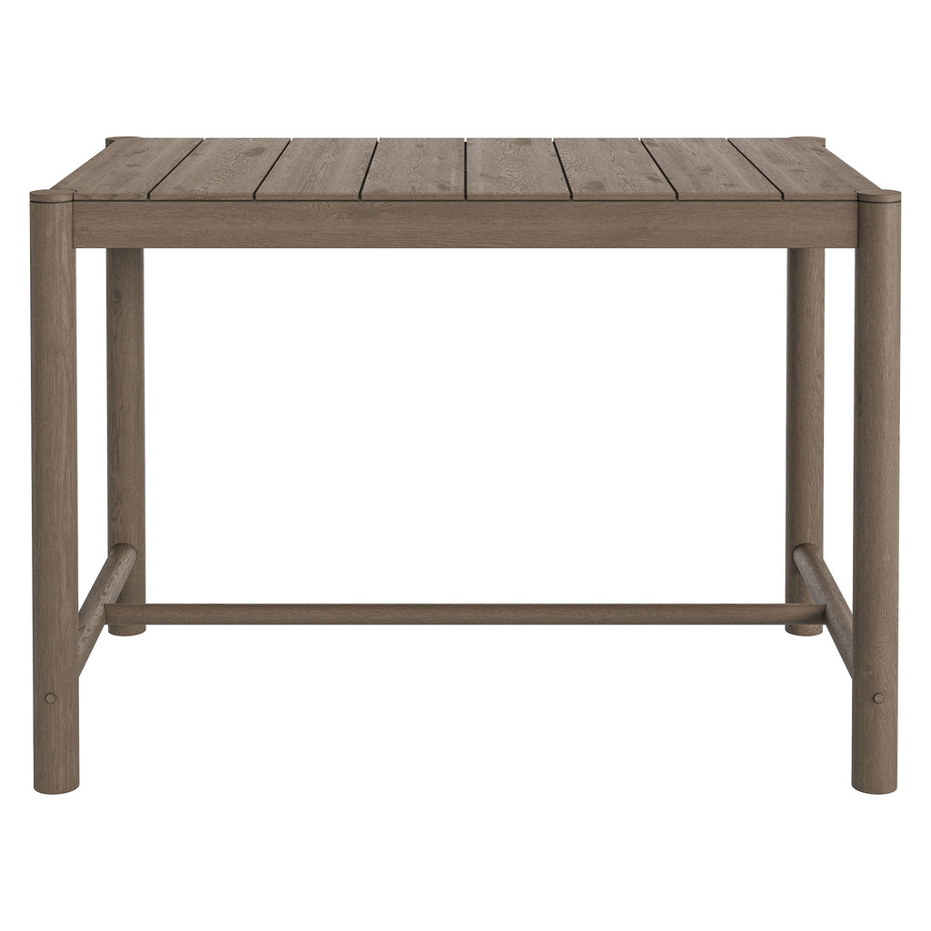 Eleni Rectangle 56-Inch Outdoor Patio Teak Wood Rectangular Bar Table - Weathered Gray Teak