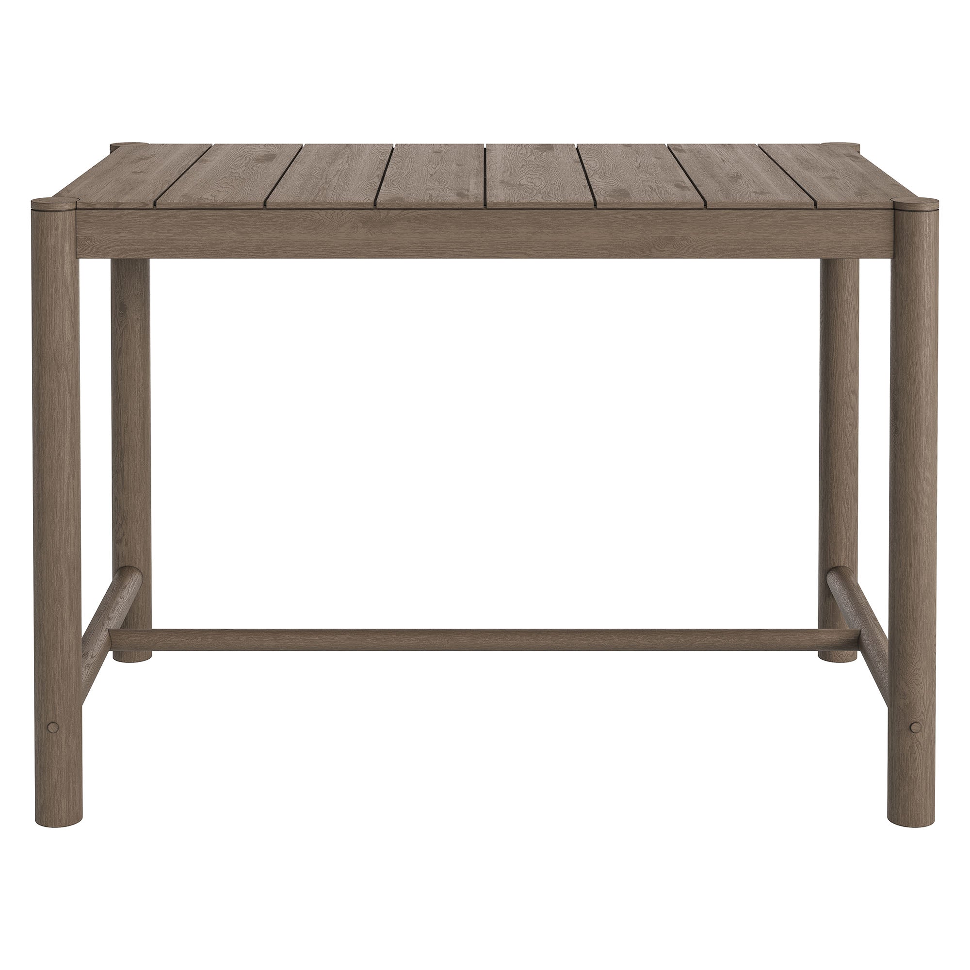 Eleni Rectangle 56-Inch Outdoor Patio Teak Wood Rectangular Bar Table - Weathered Gray Teak