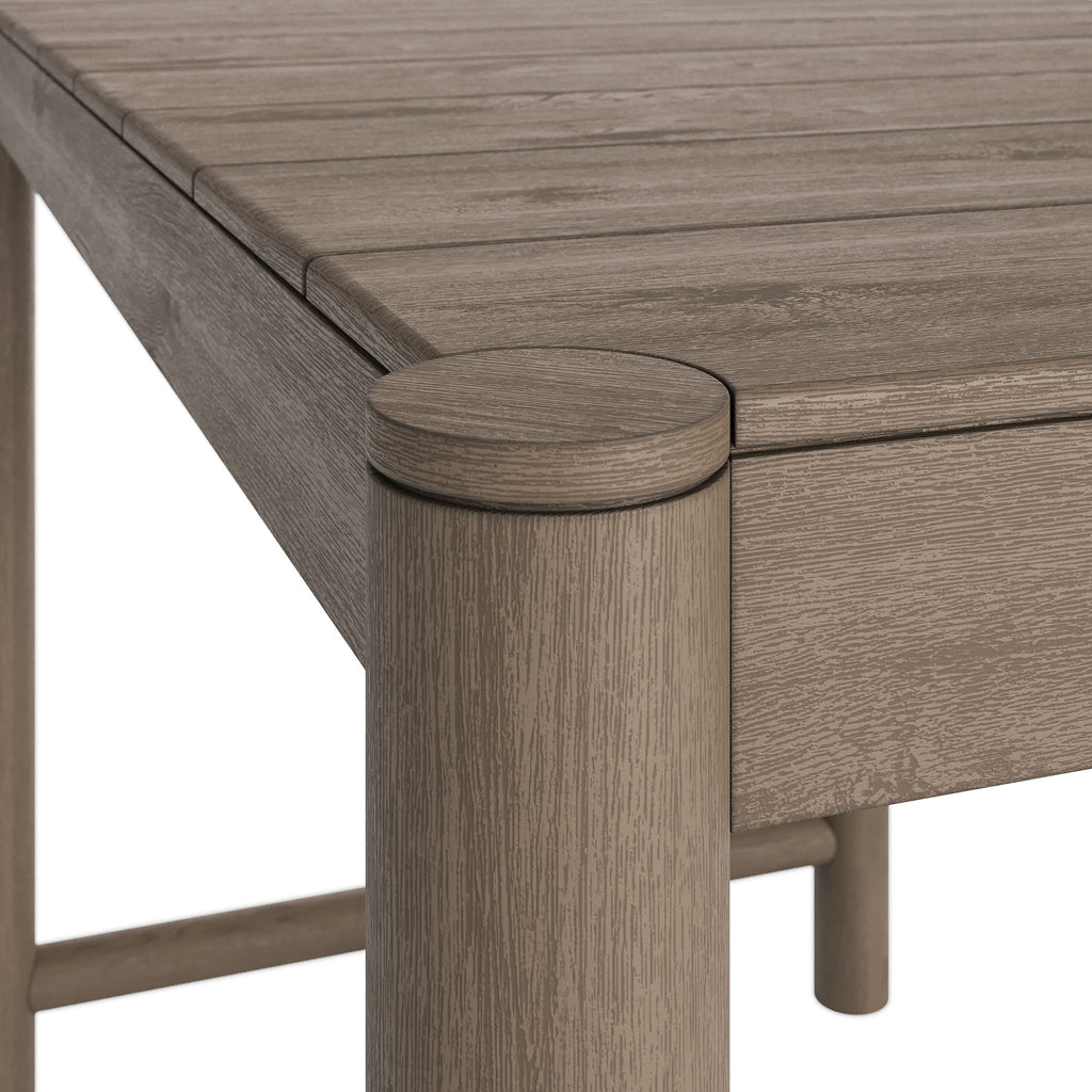 Eleni Rectangle 56-Inch Outdoor Patio Teak Wood Rectangular Bar Table - Weathered Gray Teak