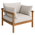 Eleni Outdoor Patio Teak Wood Armchair - Natural Sail