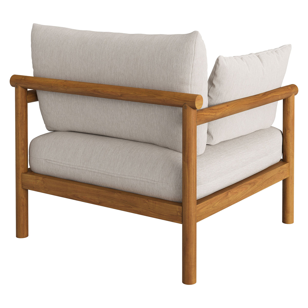 Eleni Outdoor Patio Teak Wood Armchair - Natural Sail