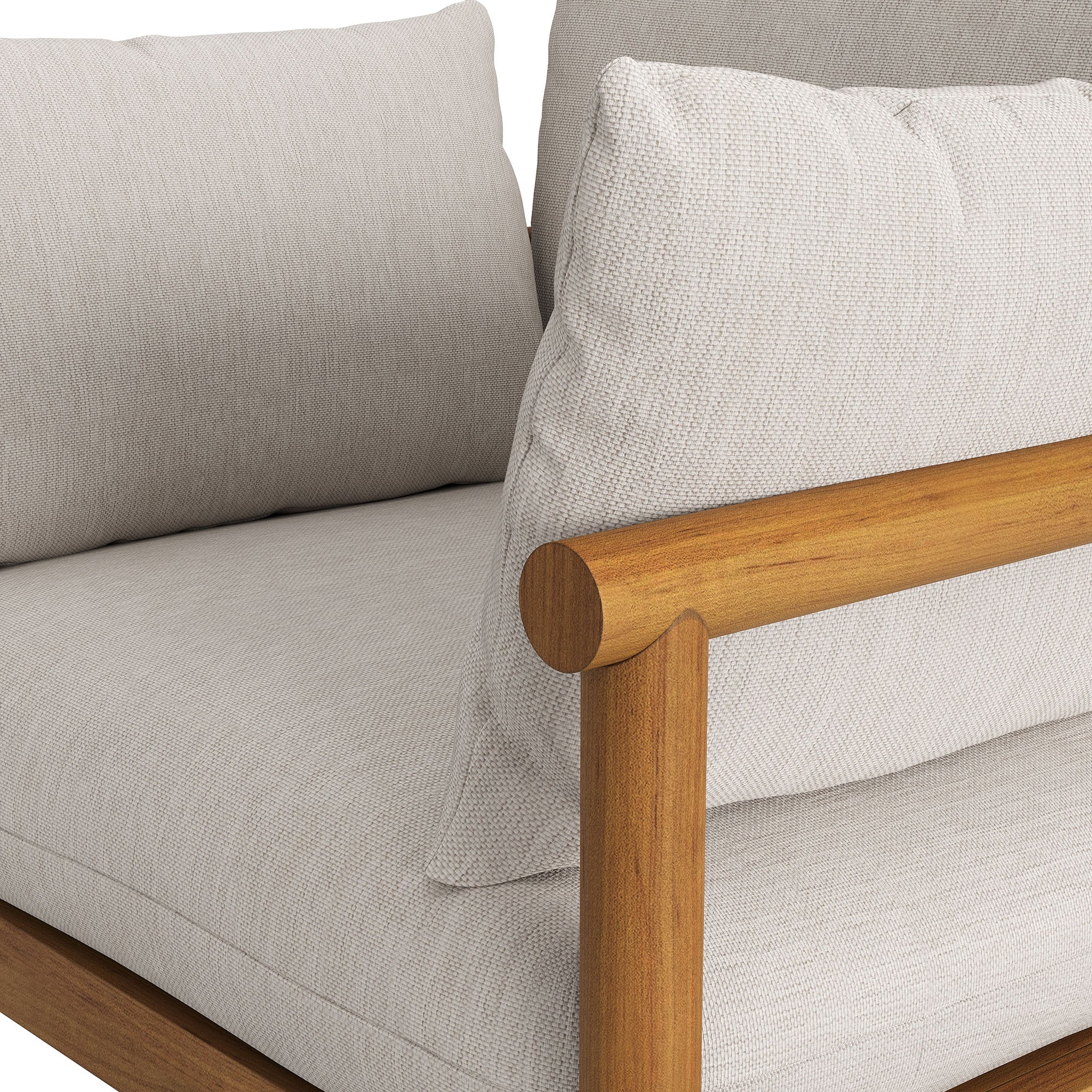 Eleni Outdoor Patio Teak Wood Armchair - Natural Sail
