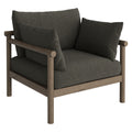Eleni Outdoor Patio Teak Wood Armchair - Weathered Gray Flint