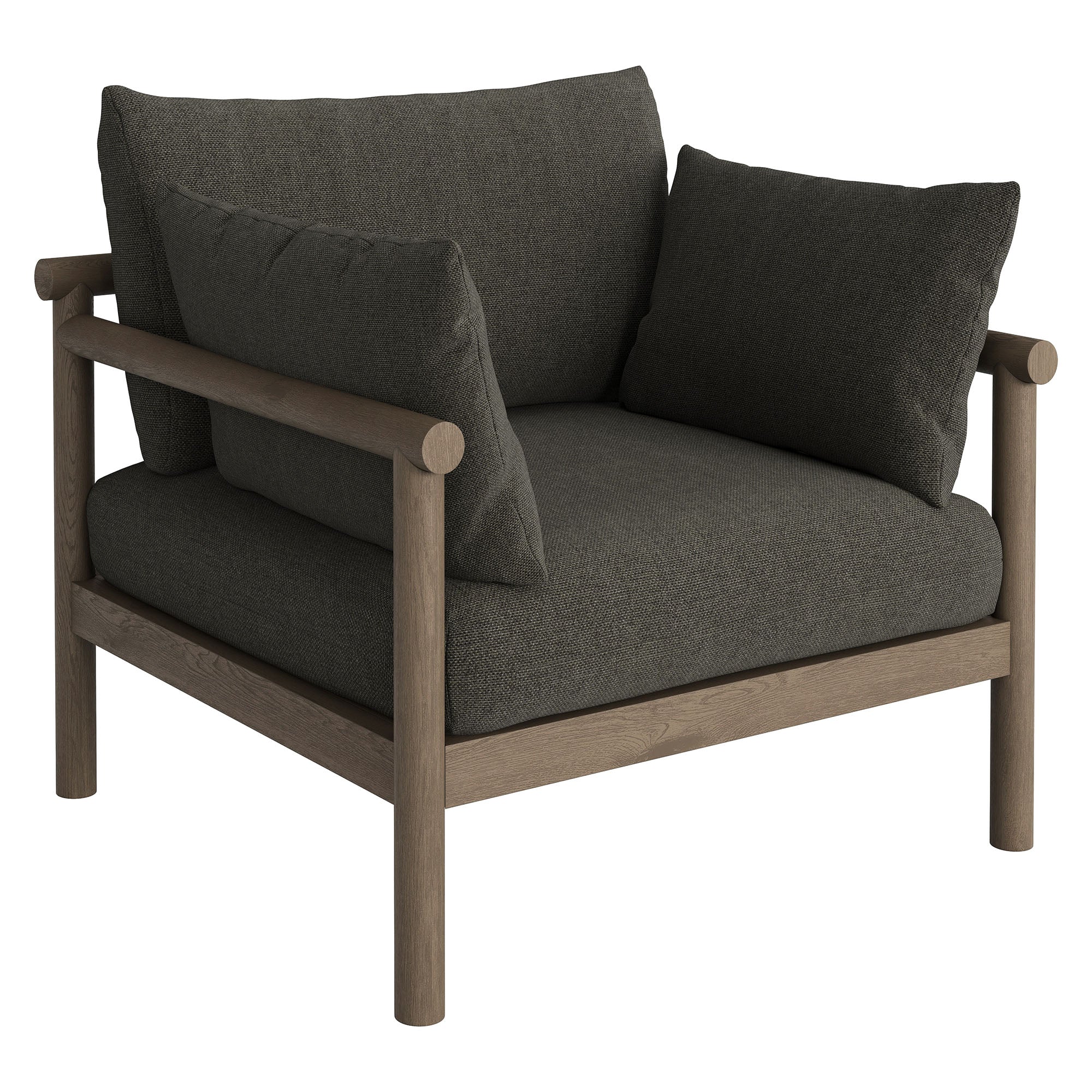 Eleni Outdoor Patio Teak Wood Armchair - Weathered Gray Flint