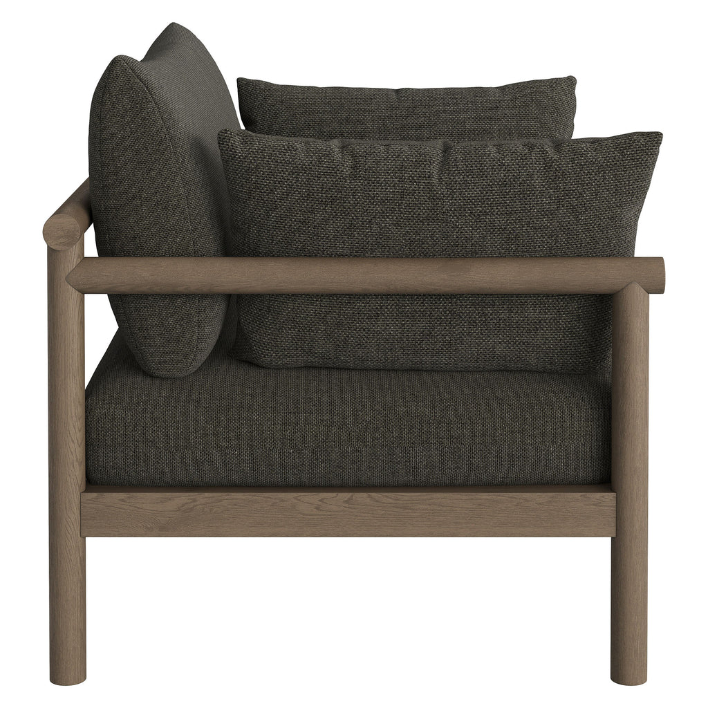 Eleni Outdoor Patio Teak Wood Armchair - Weathered Gray Flint