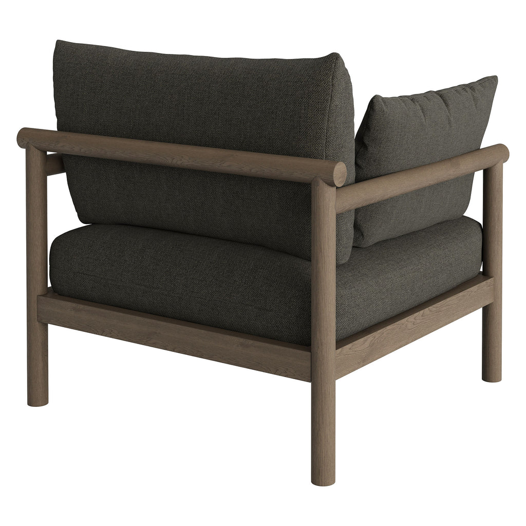 Eleni Outdoor Patio Teak Wood Armchair - Weathered Gray Flint