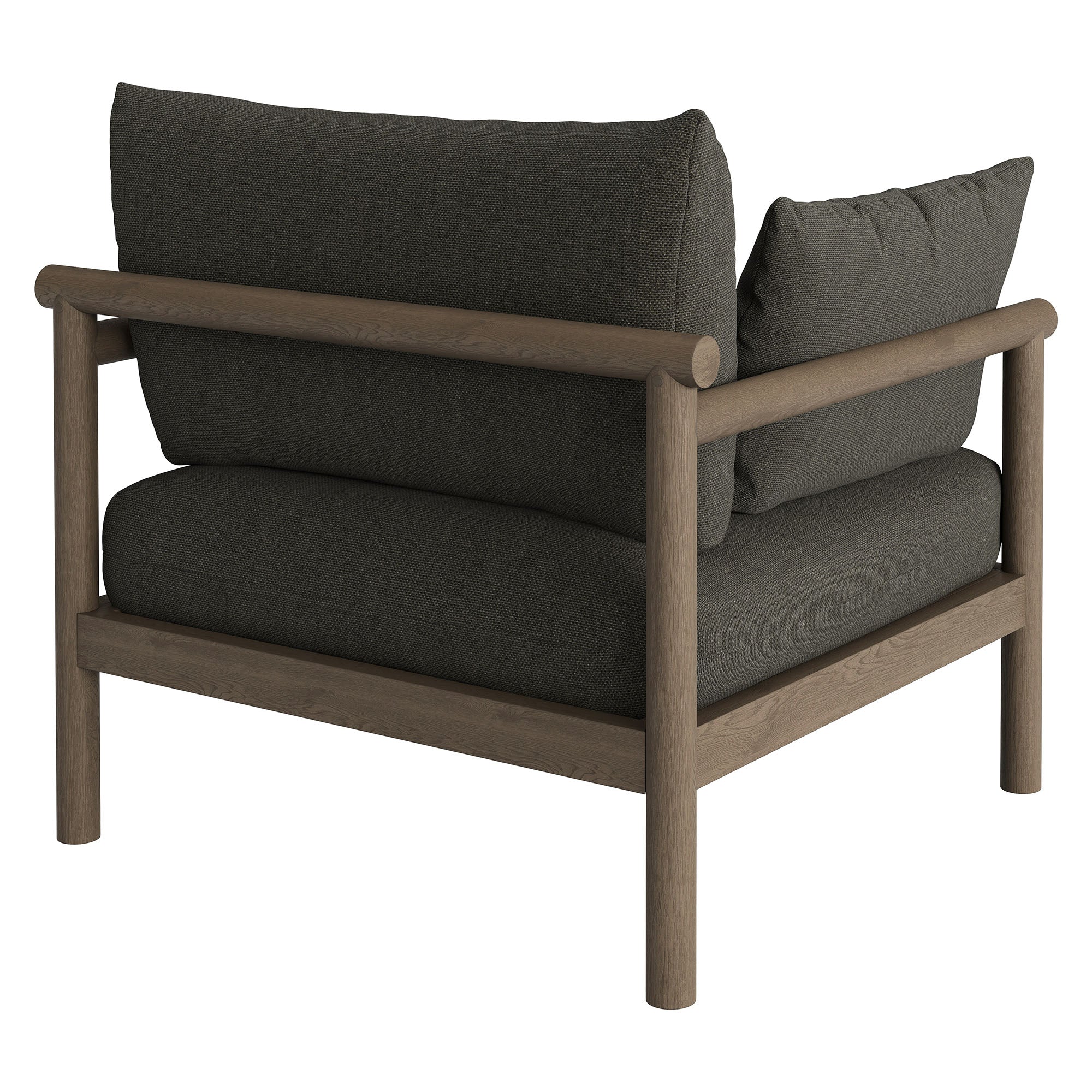 Eleni Outdoor Patio Teak Wood Armchair - Weathered Gray Flint