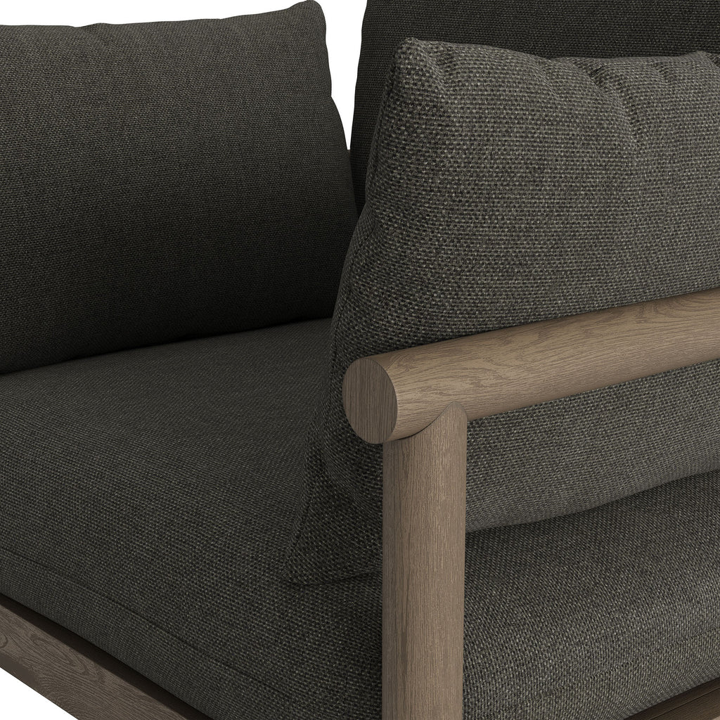 Eleni Outdoor Patio Teak Wood Armchair - Weathered Gray Flint