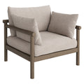 Eleni Outdoor Patio Teak Wood Armchair - Weathered Gray Pebble