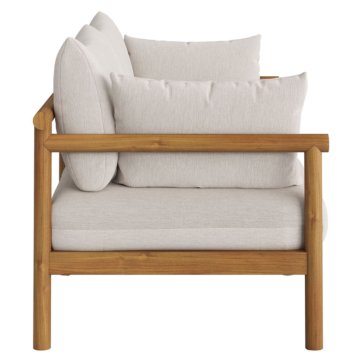 Eleni Outdoor Patio Teak Wood Loveseat - Natural Sail