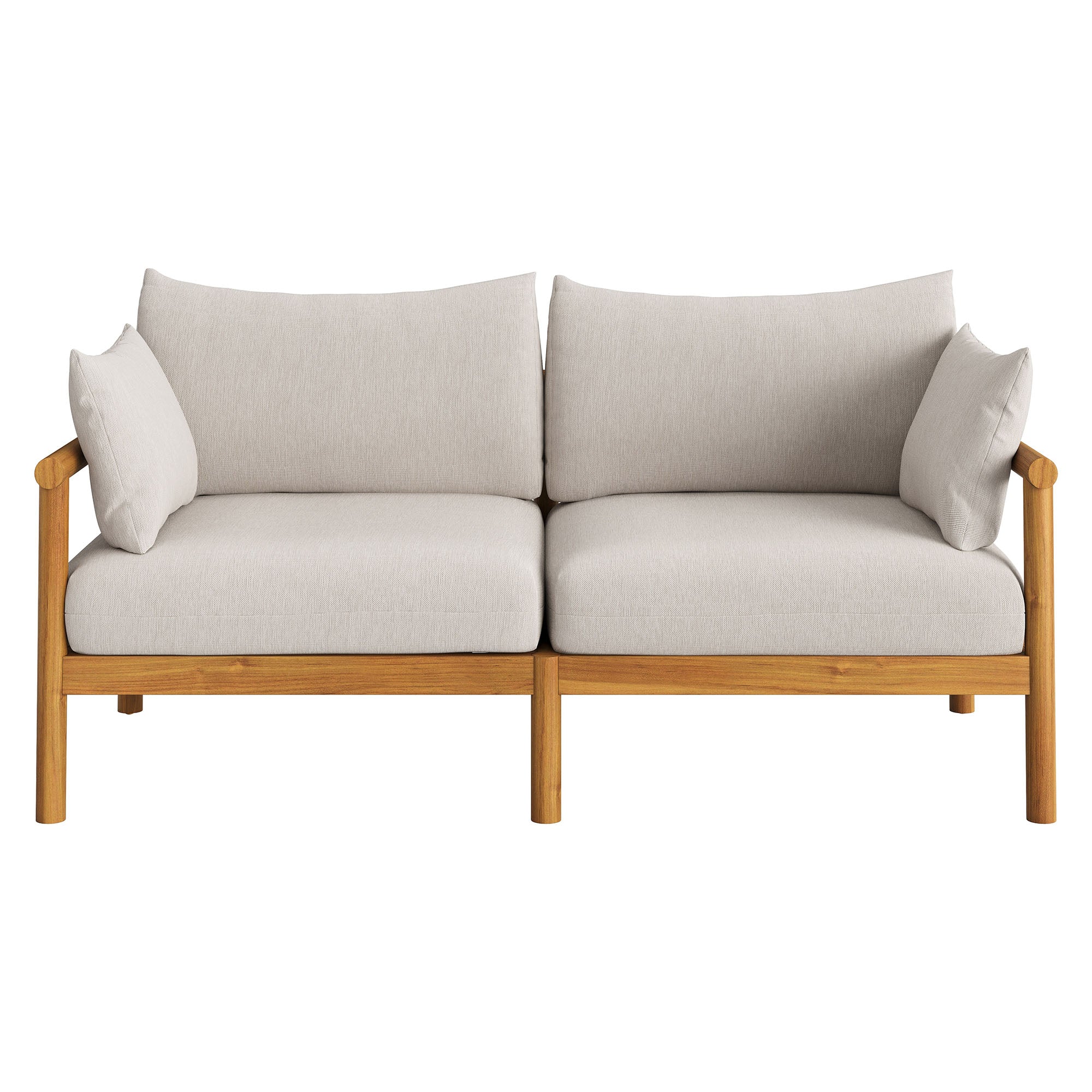Eleni Outdoor Patio Teak Wood Loveseat - Natural Sail