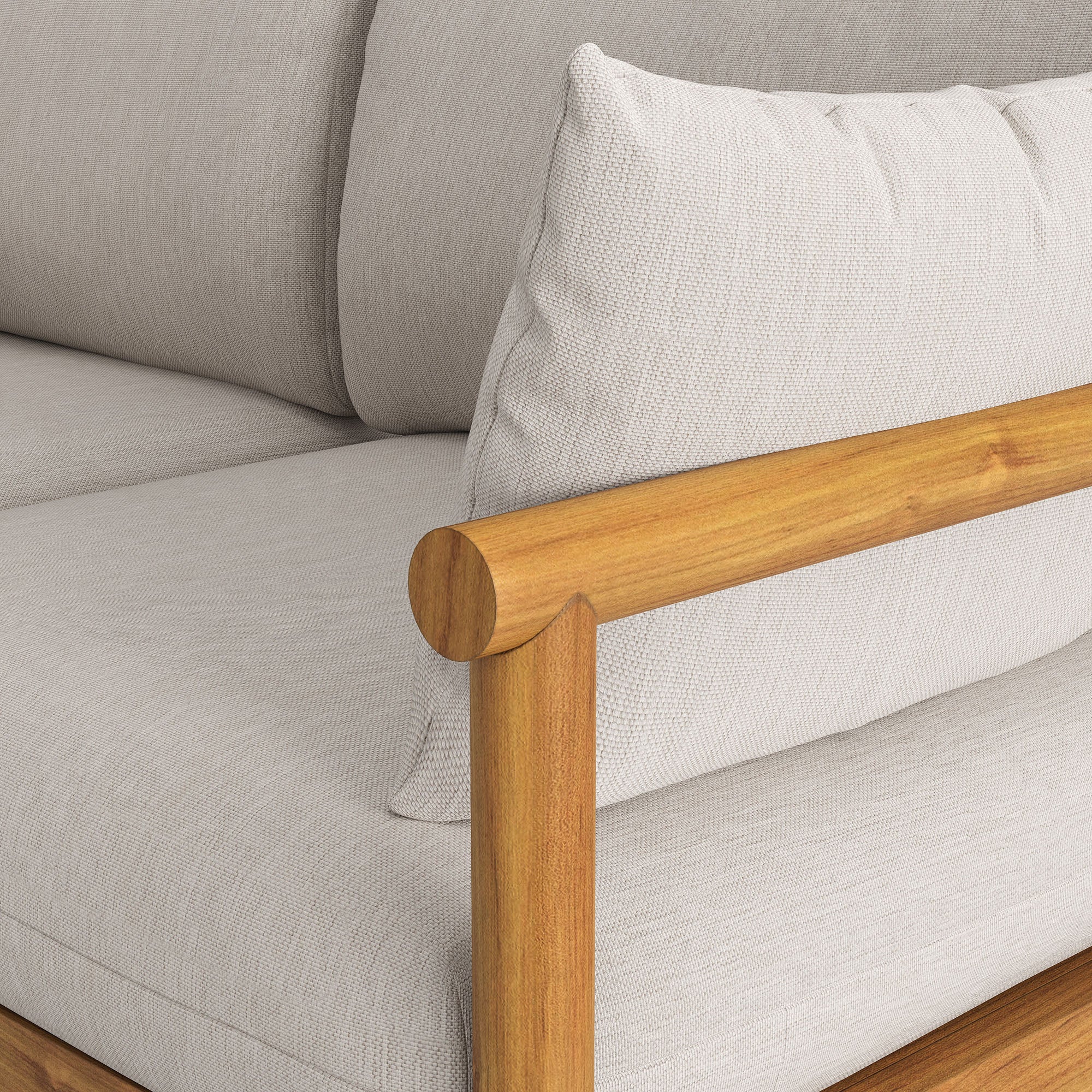 Eleni Outdoor Patio Teak Wood Loveseat - Natural Sail
