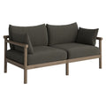 Eleni Outdoor Patio Teak Wood Loveseat - Weathered Gray Flint