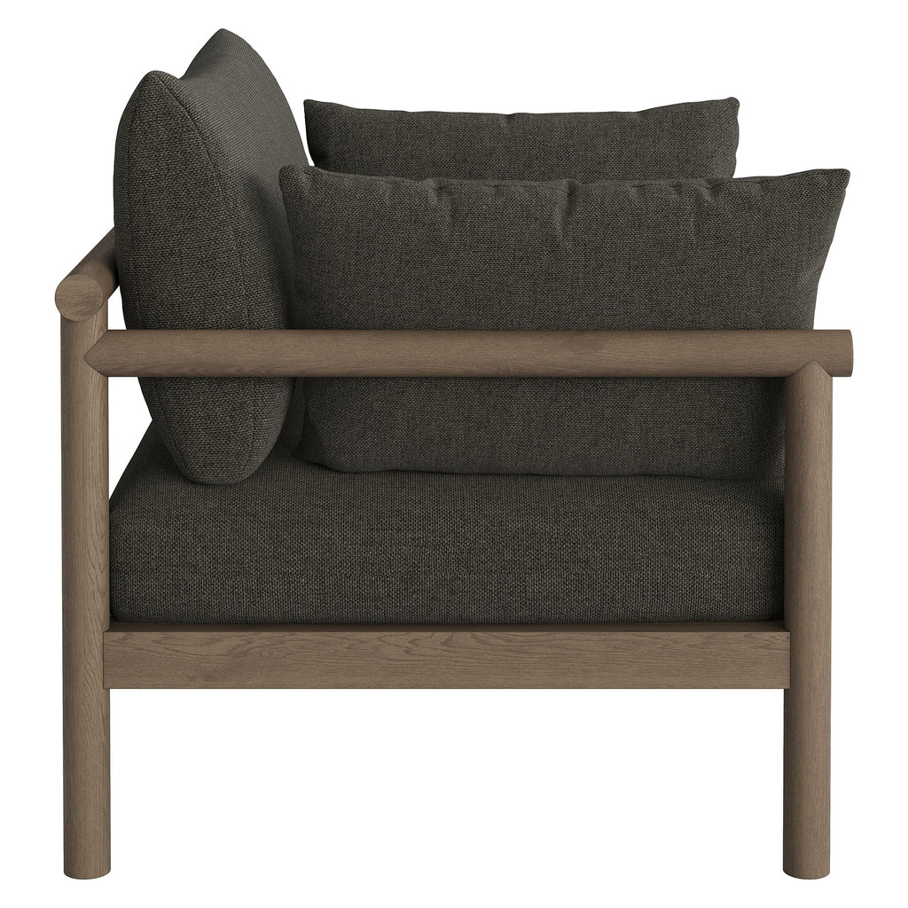 Eleni Outdoor Patio Teak Wood Loveseat - Weathered Gray Flint