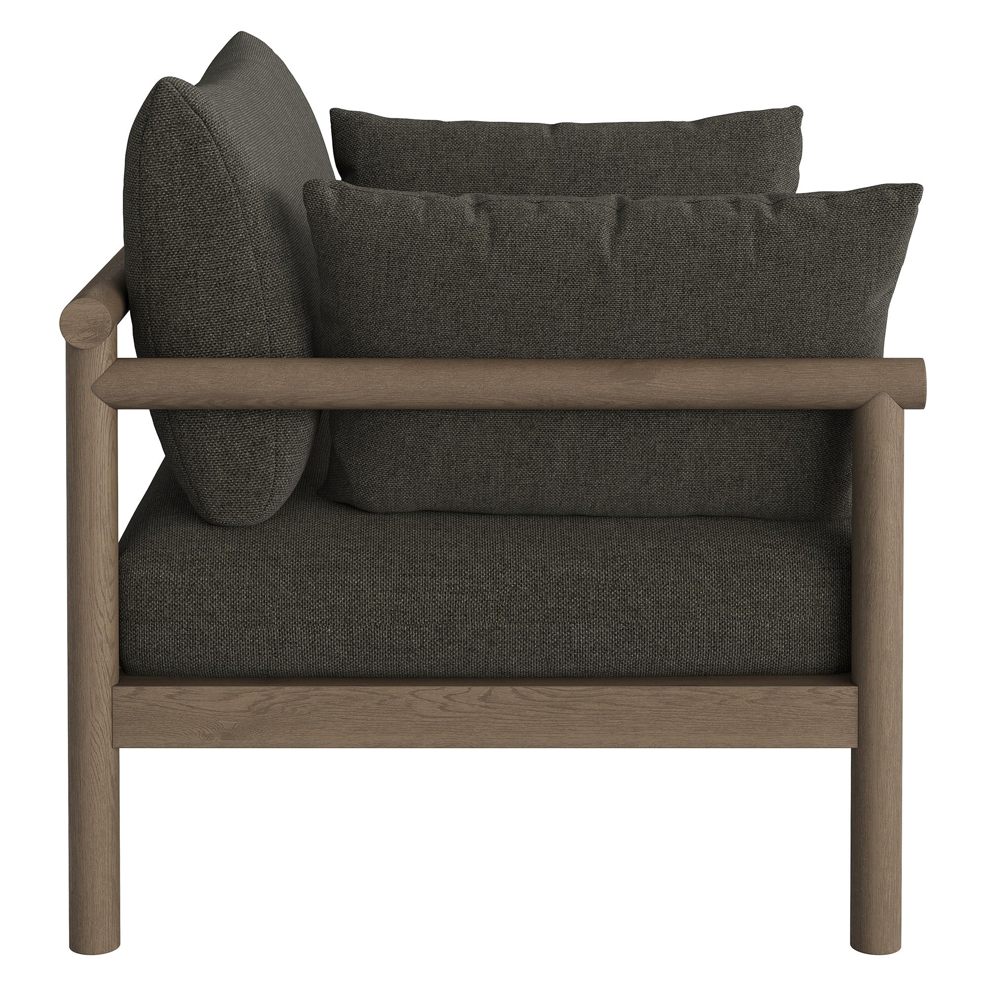 Eleni 2-Piece Outdoor Patio Teak Wood Loveseat with Ottoman Set - Weathered Gray Flint