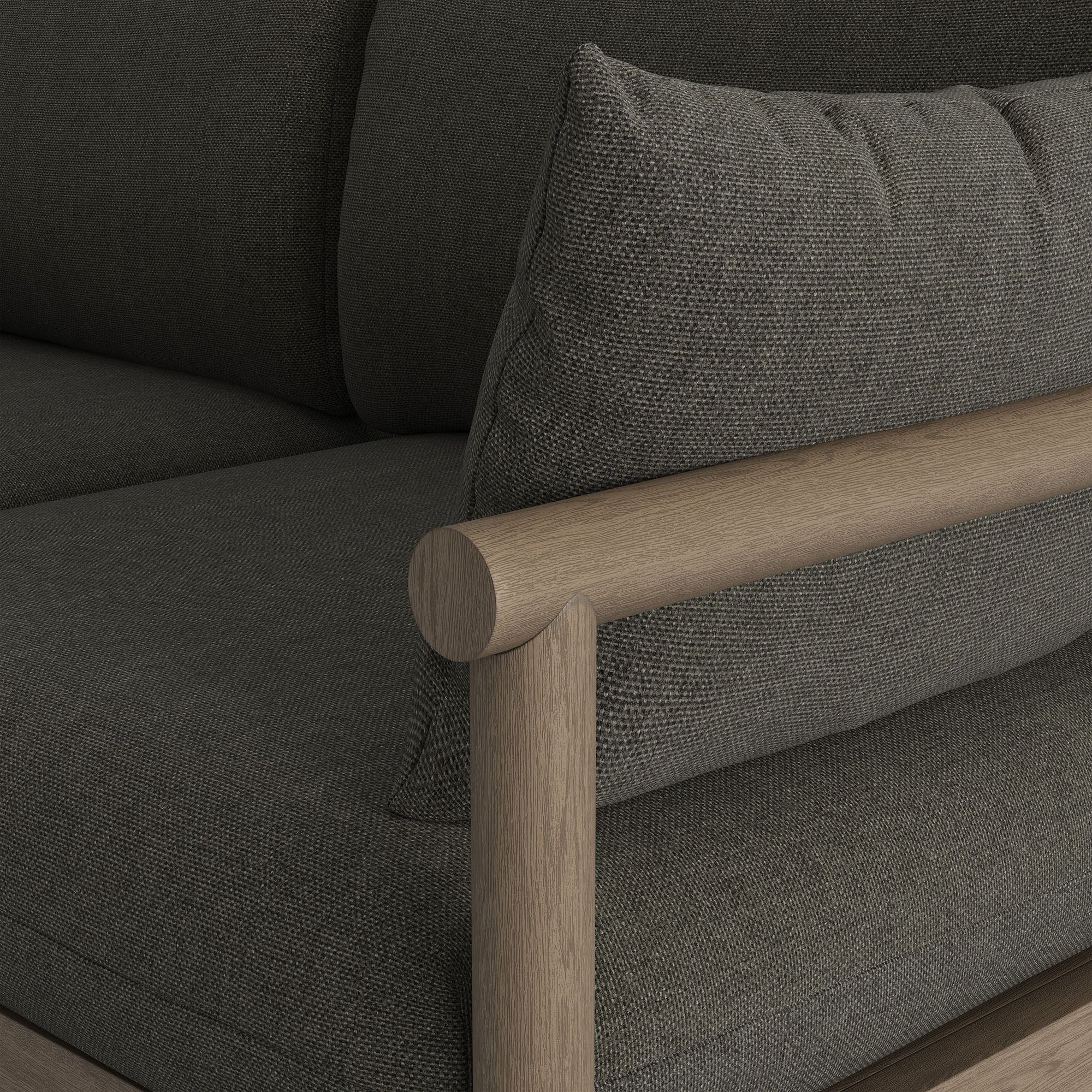 Eleni Outdoor Patio Teak Wood Loveseat - Weathered Gray Flint