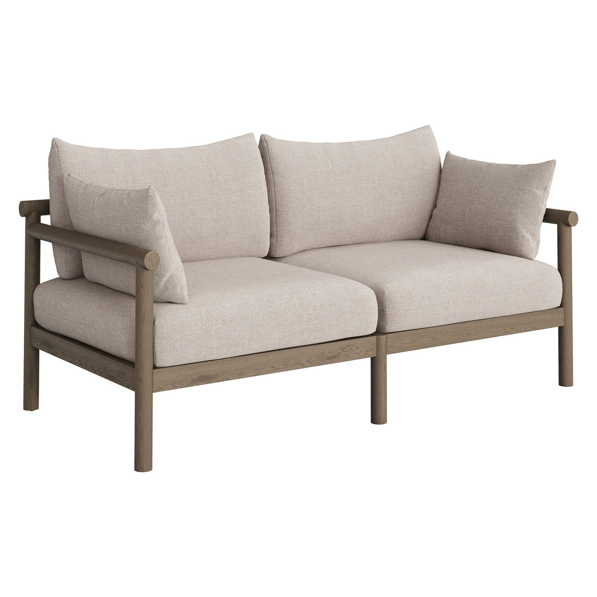 Eleni 5-Piece Outdoor Patio Teak Wood Furniture Set - Weathered Gray Pebble