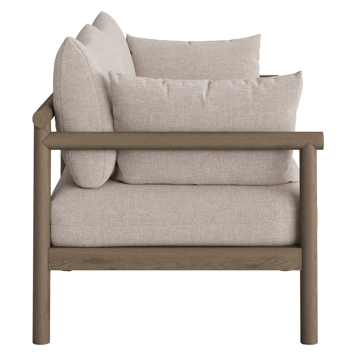 Eleni Outdoor Patio Teak Wood Loveseat - Weathered Gray Pebble