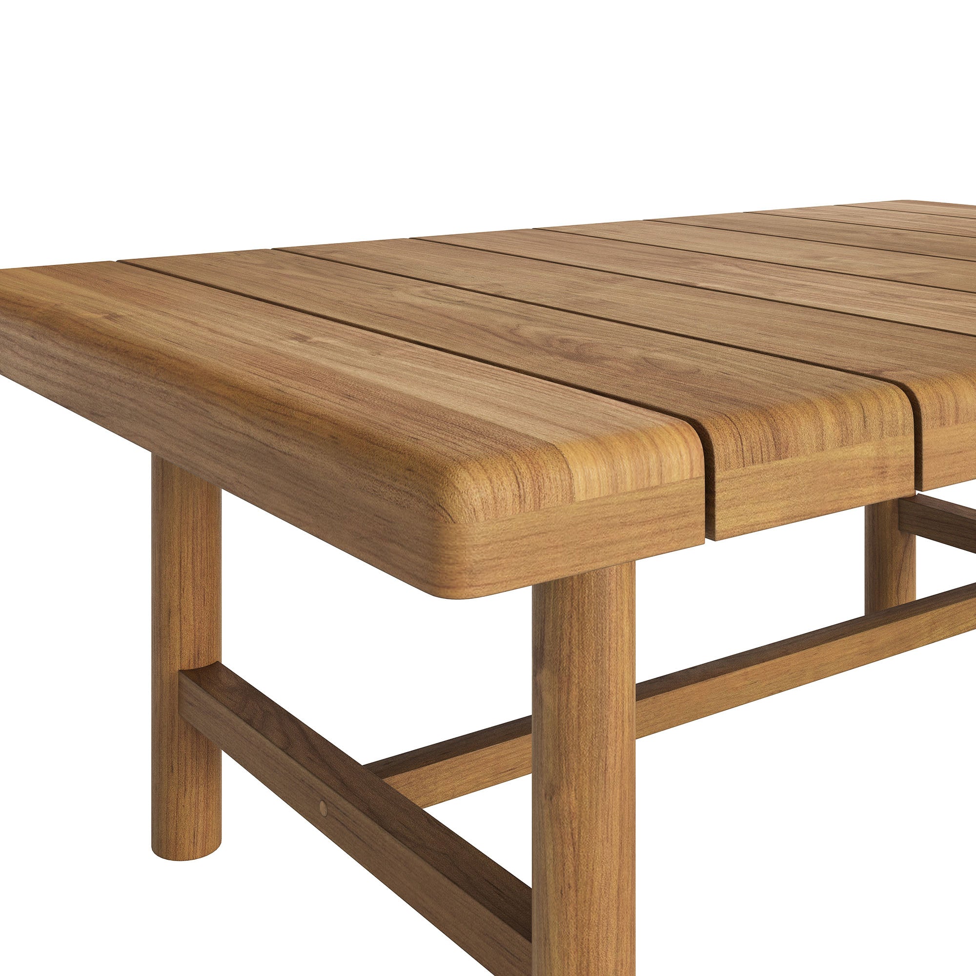 Eleni 41-Inch Outdoor Patio Teak Wood Coffee Table - Natural