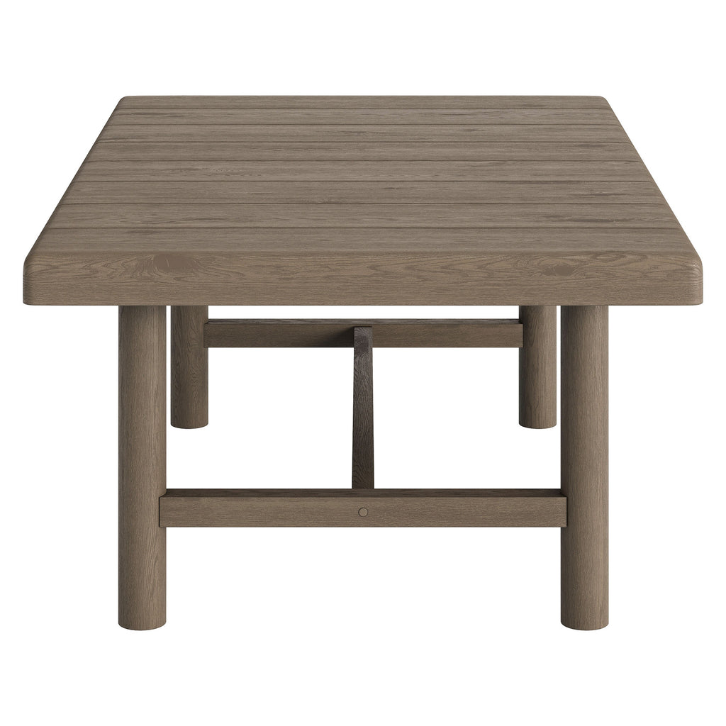 Eleni 41-Inch Outdoor Patio Teak Wood Coffee Table - Weathered Gray Teak
