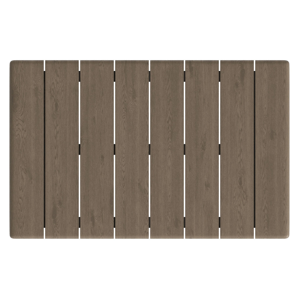 Eleni 41-Inch Outdoor Patio Teak Wood Coffee Table - Weathered Gray Teak