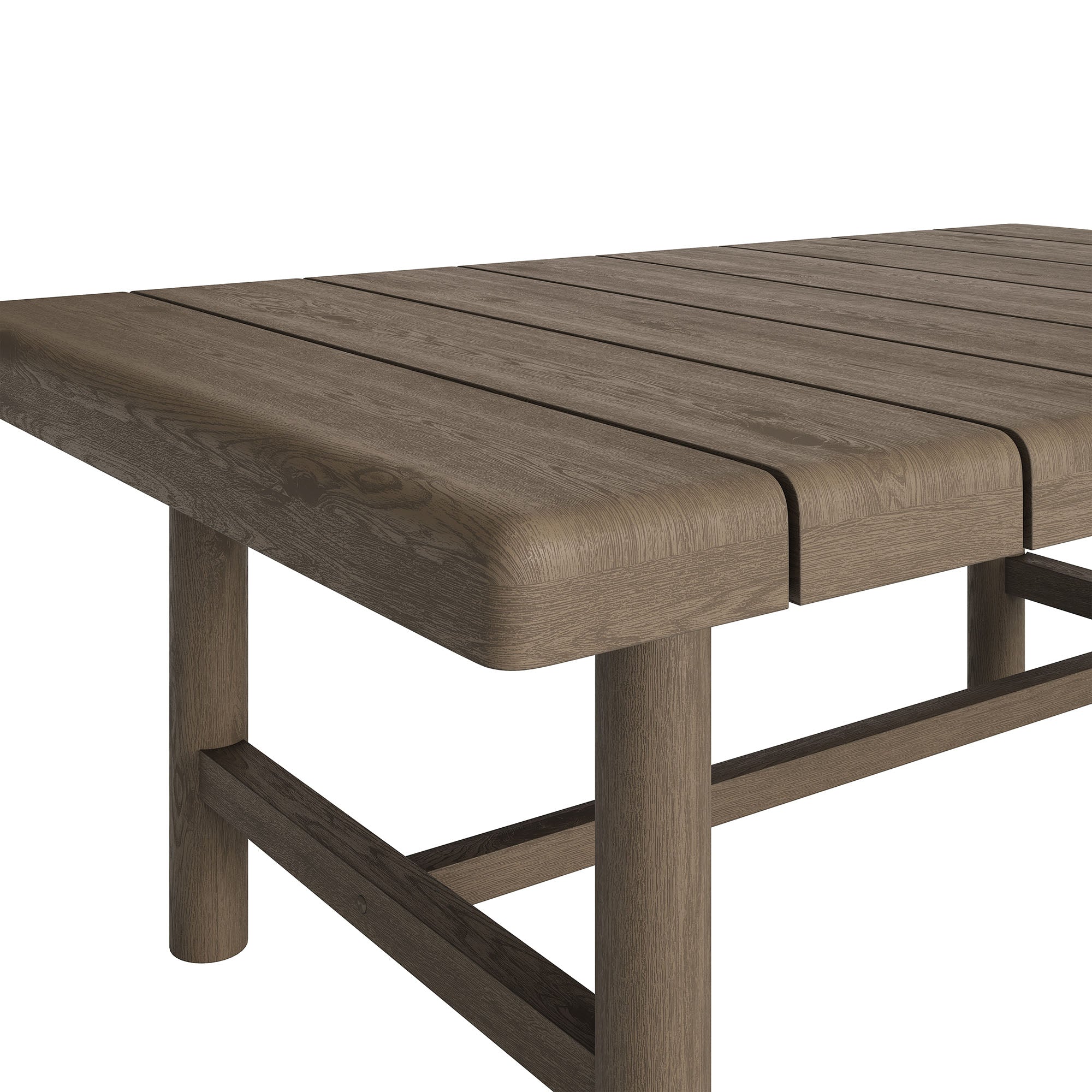 Eleni 41-Inch Outdoor Patio Teak Wood Coffee Table - Weathered Gray Teak
