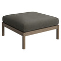Eleni Square Outdoor Patio Teak Wood Ottoman - Weathered Gray Flint