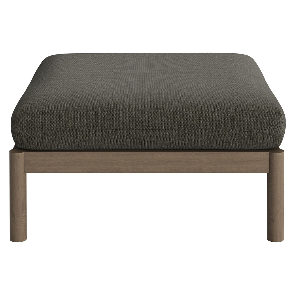 Eleni 2-Piece Outdoor Patio Teak Wood Armchair and Ottoman Set - Weathered Gray Flint