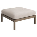 Eleni Square Outdoor Patio Teak Wood Ottoman - Weathered Gray Pebble