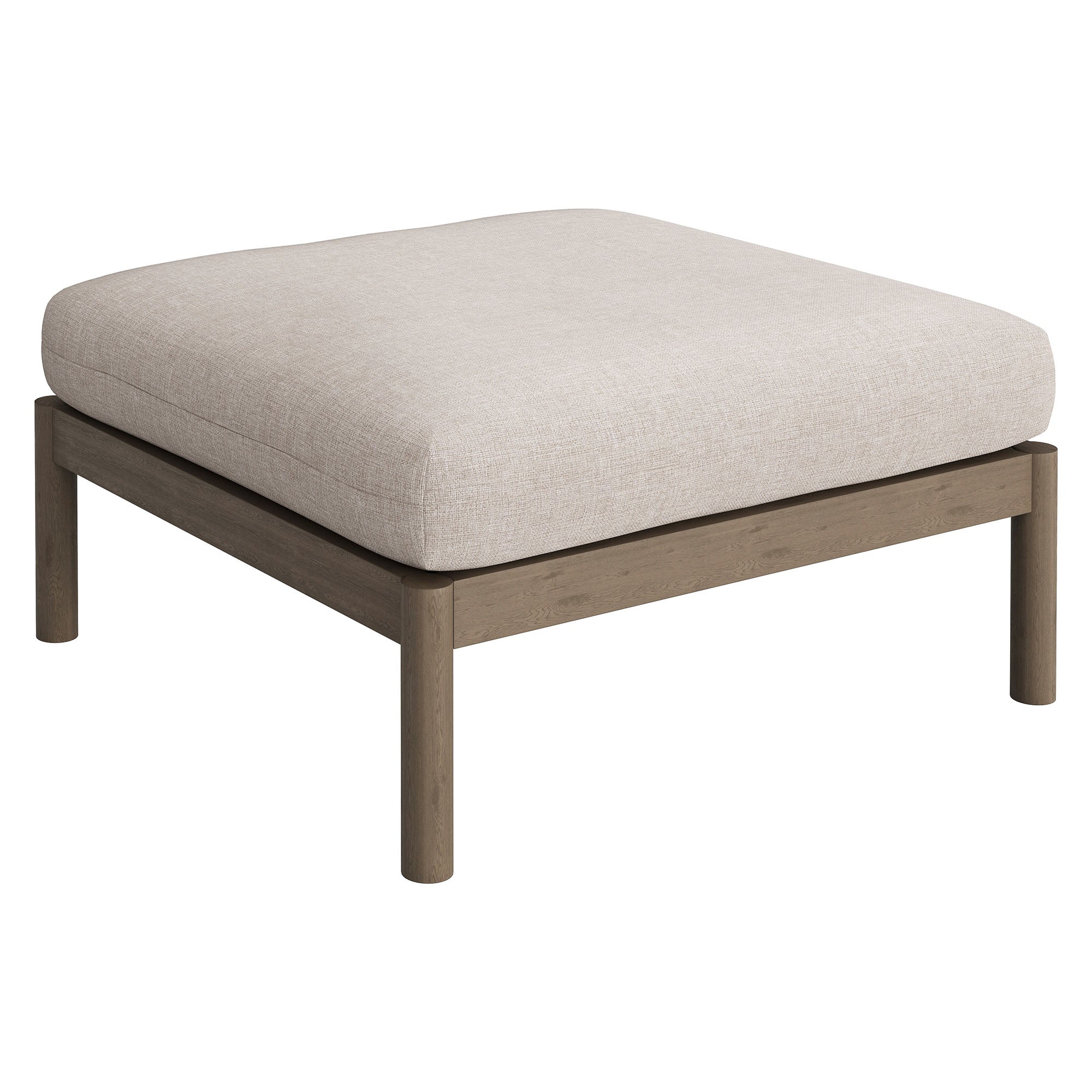 Eleni 2-Piece Outdoor Patio Teak Wood Armchair and Ottoman Set - Weathered Gray Pebble